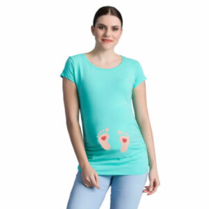 M.M.C. Umstandsshirt Baby Füße mit Motiv Mint