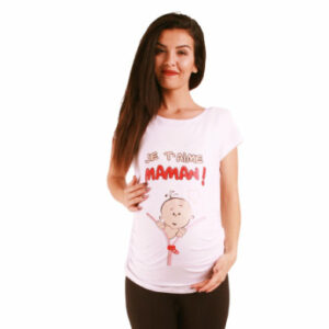 M.M.C. Umstandsshirt Je t’aime maman mit Motiv Weiß