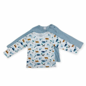 LITTLE Langarmshirt-Set 2er-Pack New Melange petrol