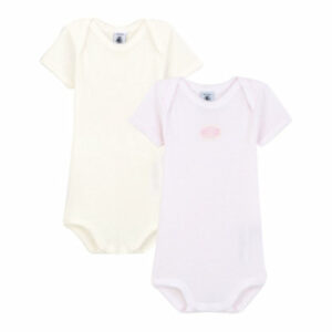 Petit Bateau 2-Pack Bodies weiß/rosa