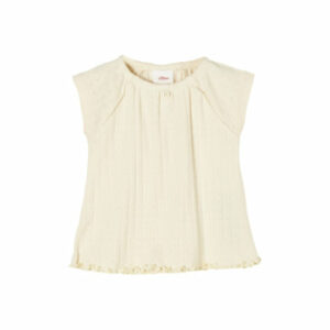 s.Oliver T-Shirt mit Ajourmuster beige