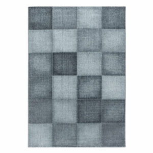 Giancasa Designteppich kariert Wohnzimmer Kurzflorteppich pflegeleicht 4202 GREY