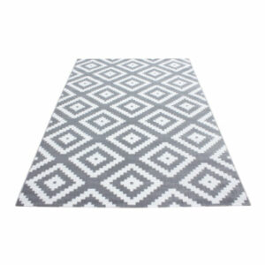 Giancasa Flachflor gemustert Kurzflorteppich Wohnzimmer Deko 8005 GREY