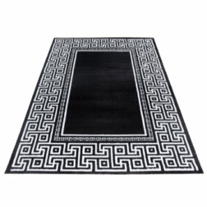 Giancasa Flachflorteppich Ornamente Wohnzimmer Schlafzimmer Kurzflorteppich 9340 BLACK
