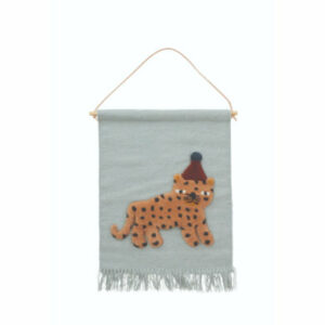 OYOY Wandbehang Leopard Wallhanger Taubenblau