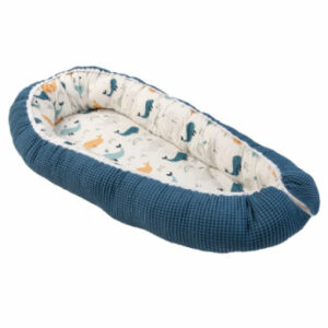 Ullenboom Kuschelnest Waffelpique Blau Wale 55 x 95 cm