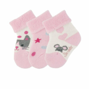 Sterntaler Baby-Söckchen 3er-Pack Katze rosa