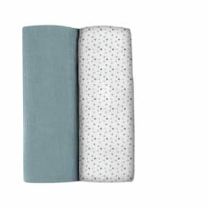 BEABA® 2-er Set Spucktücher Baltisch blau/Dots 120 x 120 cm