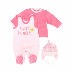 Baby Sweets 3tlg Set Strampler + Shirt + Mütze Sweet Princess rosa pink