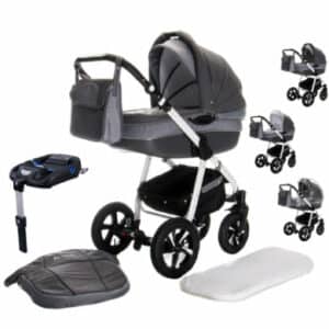 Friedrich Hugo Mandala / 4 in 1 Kinderwagen + ISOFIX / Luftreifen Espresso