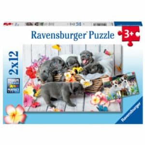 Ravensburger Puzzle 2x12 Teile - Kleine Fellknäuel