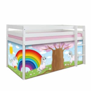 TICAA Hochbett Rainbow Kiefer weiß Weiß