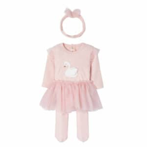 Mayoral Set aus Rock Tutu und Body mit Haarreifen rosa