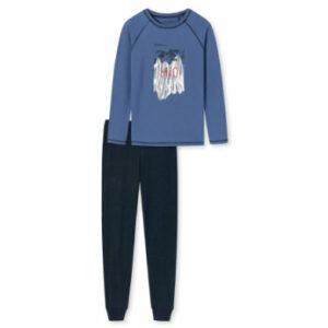 Schiesser Pyjama Hellblau/Dunkelblau