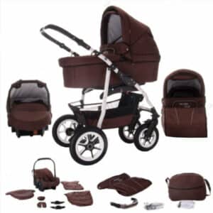 Bebebi Bellami / Hartgummireifen in Weiß / 3 in 1 Kombi Kinderwagen Bellachoco