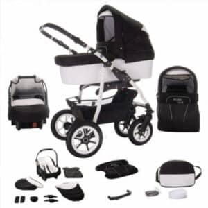 Bebebi Bellami / Hartgummireifen in Weiß / 3 in 1 Kombi Kinderwagen Bellamix