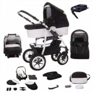 Bebebi Bellami / ISOFIX Basis & Autositz / 4 in 1 Kombi Kinderwagen / Hartgummireifen Bellamix