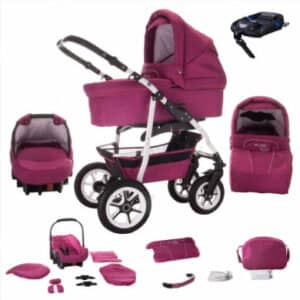 Bebebi Bellami / ISOFIX Basis & Autositz / 4 in 1 Kombi Kinderwagen / Hartgummireifen Bellamore