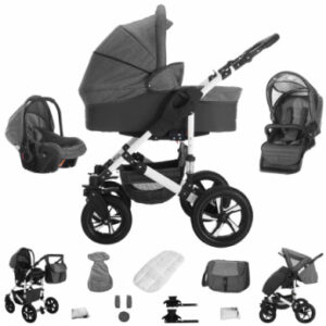 Bebebi Florida / 3 in 1 Kombi Kinderwagen Komplettset / Hartgummireifen Flojeans