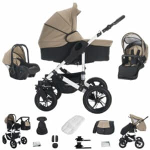 Bebebi Florida / 3 in 1 Kombi Kinderwagen Komplettset / Luftreifen Flotaupe