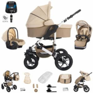 Bebebi Florida / 4 in 1 Kombi Kinderwagen + ISOFIX / Hartgummireifen Flocream