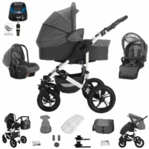 Bebebi Florida / 4 in 1 Kombi Kinderwagen + ISOFIX / Hartgummireifen Flojeans