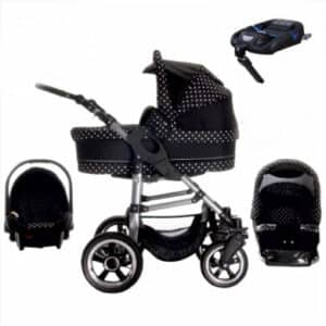 Bebebi London / ISOFIX Basis & Autositz / Hartgummireifen / 4 in 1 Kinderwagen Set Westminster