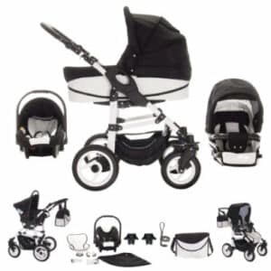 Bebebi Paris / 3 in 1 Kinderwagen Komplettset / Luftreifen Arc de Triomphe