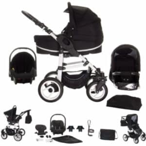 Bebebi Paris / 3 in 1 Kinderwagen Komplettset / Luftreifen Phantom