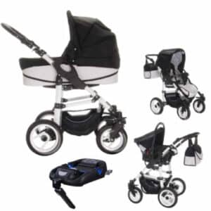 Bebebi Paris / 4 in 1 Kinderwagen Komplettset / ISOFIX Basis & Autositz / Hartgummireifen Arc de Triomphe