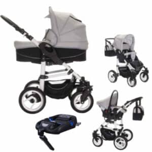 Bebebi Paris / 4 in 1 Kinderwagen Komplettset / ISOFIX Basis & Autositz / Hartgummireifen Concord