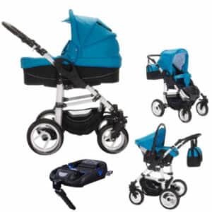 Bebebi Paris / 4 in 1 Kinderwagen Komplettset / ISOFIX Basis & Autositz / Hartgummireifen Louvre