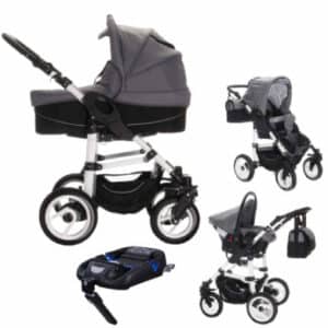 Bebebi Paris / 4 in 1 Kinderwagen Komplettset / ISOFIX Basis & Autositz / Hartgummireifen Montmartre