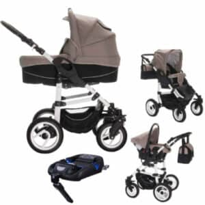 Bebebi Paris / 4 in 1 Kinderwagen Komplettset / ISOFIX Basis & Autositz / Hartgummireifen Seine