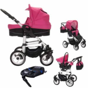 Bebebi Paris / 4 in 1 Kinderwagen Komplettset / ISOFIX Basis & Autositz / Hartgummireifen Élysée