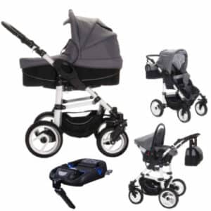 Bebebi Paris / 4 in 1 Kinderwagen Komplettset / ISOFIX Basis & Autositz / Luftreifen Montmartre