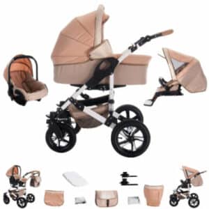 Bebebi myVARIO / 3 in 1 Kombi Kinderwagen Komplettset / Hartgummireifen myGold