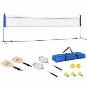 HOMCOM Badmintonnetz mit Transporttasche bunt