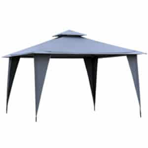 Outsunny Pavillon mit Doppeldach grau