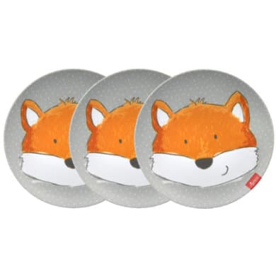 Sigikid Melaminteller ø 18 cm 3er Set grau