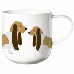 ASA Selection Henkelbecher Basset Hound weiß glänzend