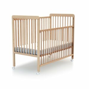 AT4 Babybett ESSENTIAL mit Schiebegitter Buche lackiert 60 x 120 cm