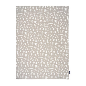 Alvi® Babydecke Jersey Zootiere taupe 75 x 100 cm