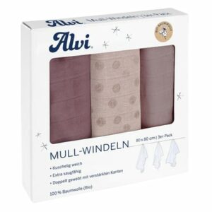 Alvi® Mullwindeln 3er Pack Curly Dots 80 x 80 cm