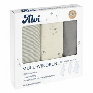 Alvi® Mullwindeln 3er Pack Faces 80 x 80 cm