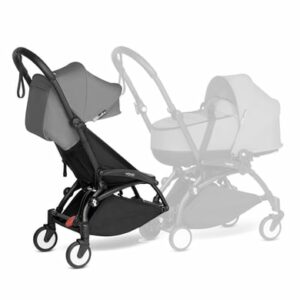 BABYZEN Kinderwagen YOYO 6+ connect Black mit Textilset Grey