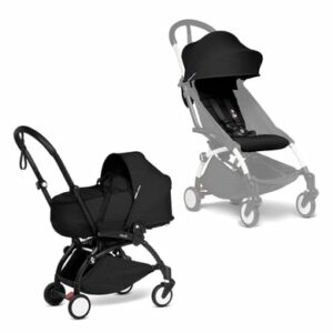 BABYZEN Kinderwagen YOYO2 0+ Black mit Liegewanne Gratis Textilset Black