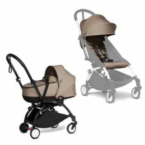 BABYZEN Kinderwagen YOYO2 0+ Black mit Liegewanne Gratis Textilset Taupe