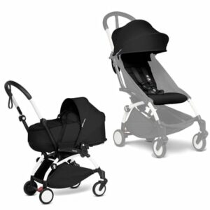 BABYZEN Kinderwagen YOYO2 0+ White mit Liegewanne Gratis Textilset Black