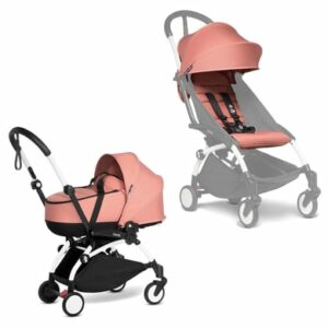 BABYZEN Kinderwagen YOYO2 0+ White mit Liegewanne Gratis Textilset Ginger